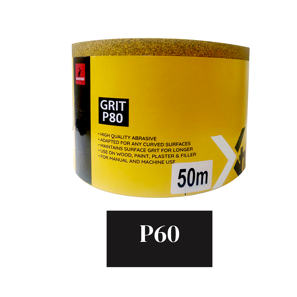 ROULEAU ABRASIF XTRA P60 50M JAUNE