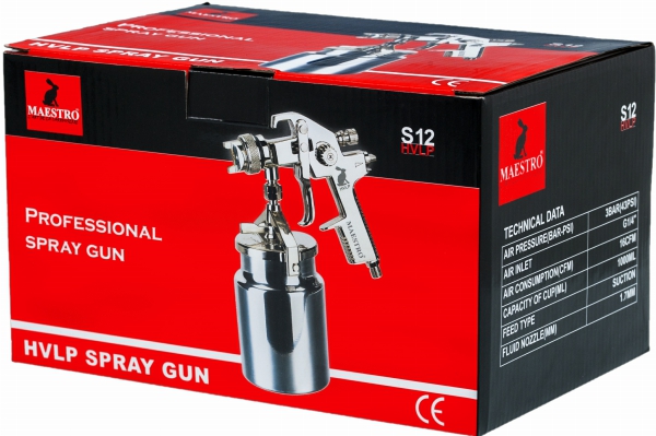 PISTOLET DE PEINTURE S12 1.7 PLASTIC 600ML 