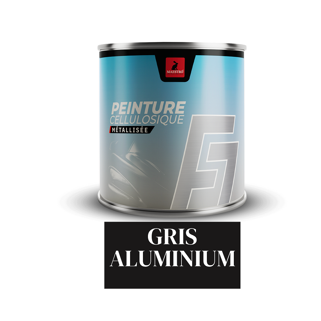 PEINTURE CELLULOSIQUE F7 METALISE 1KG GRIS ALUMINIUM