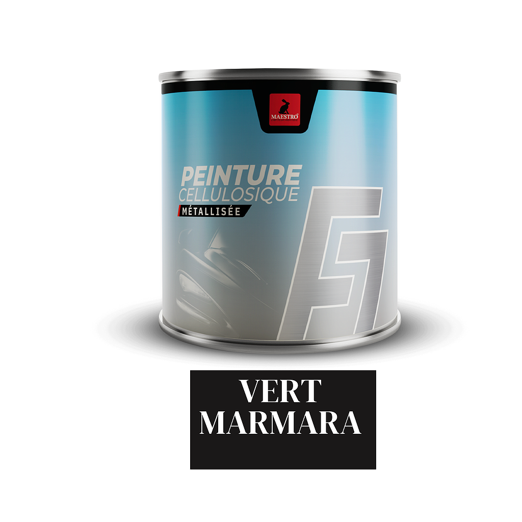 PEINTURE CELLULOSIQUE F7 METALISE 1KG VERT MARMARA