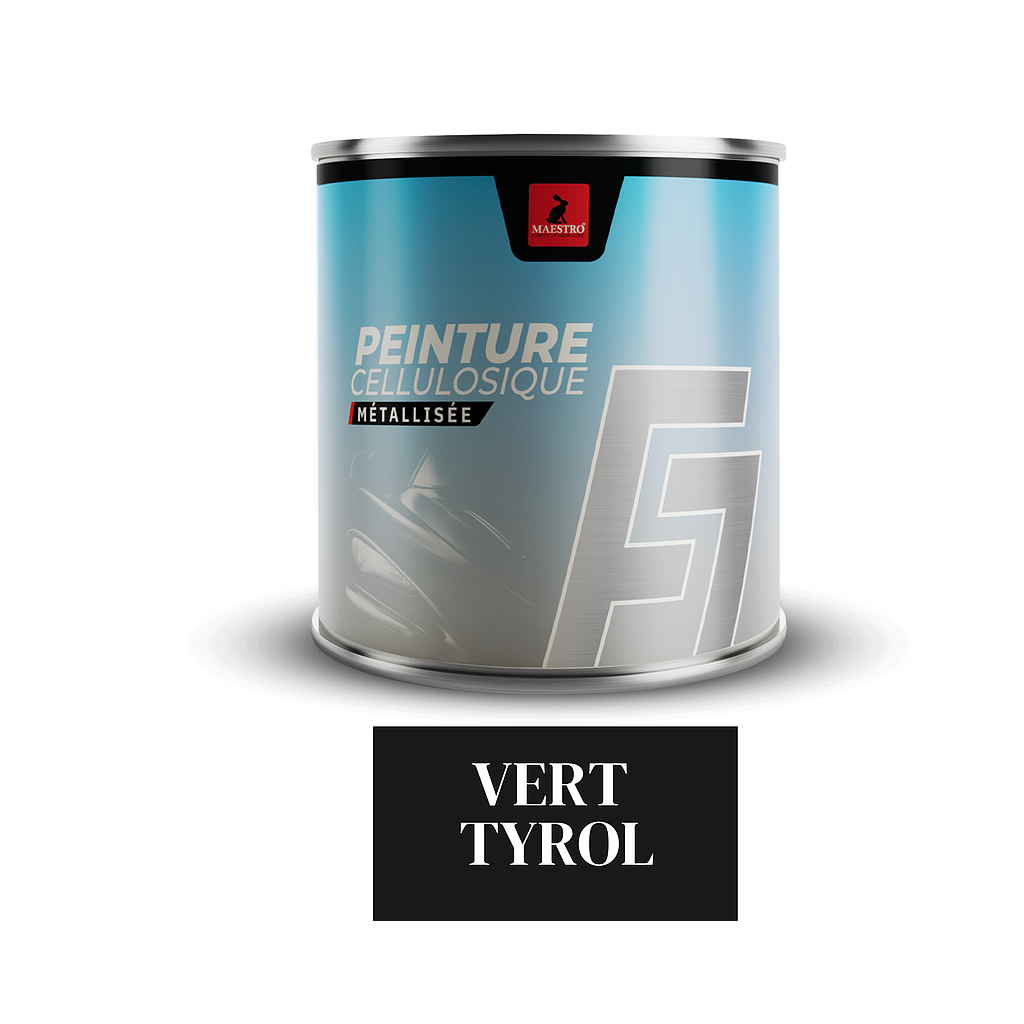 PEINTURE CELLULOSIQUE F7 METALISE 1KG VERT TYROL